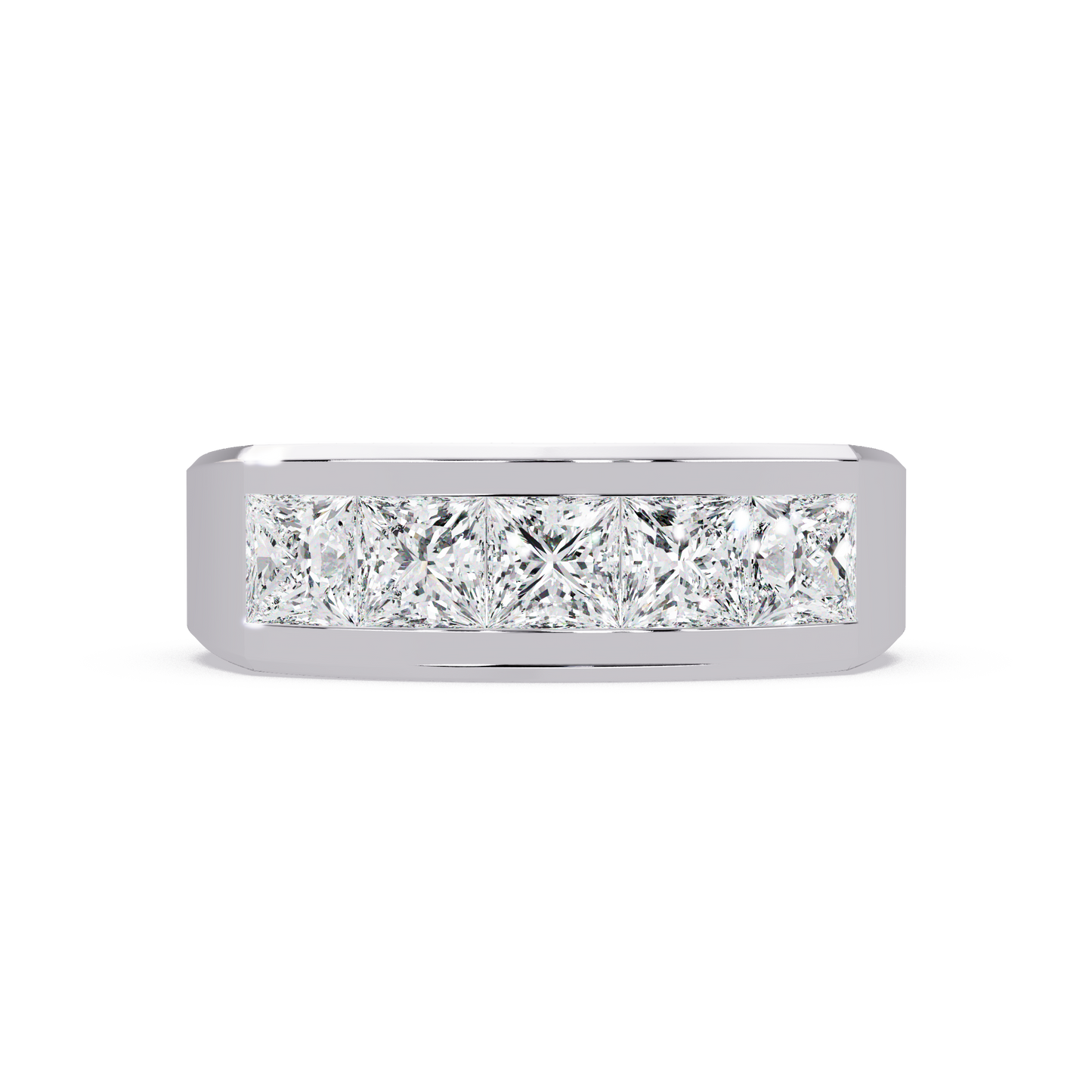1.4 CT Princess Cut Lab Diamond Men's Ring