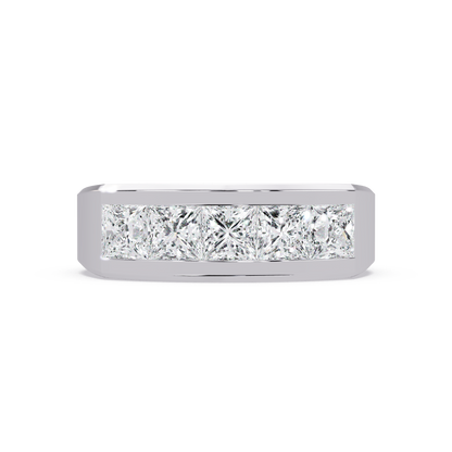 1.4 CT Princess Cut Lab Diamond Men's Ring