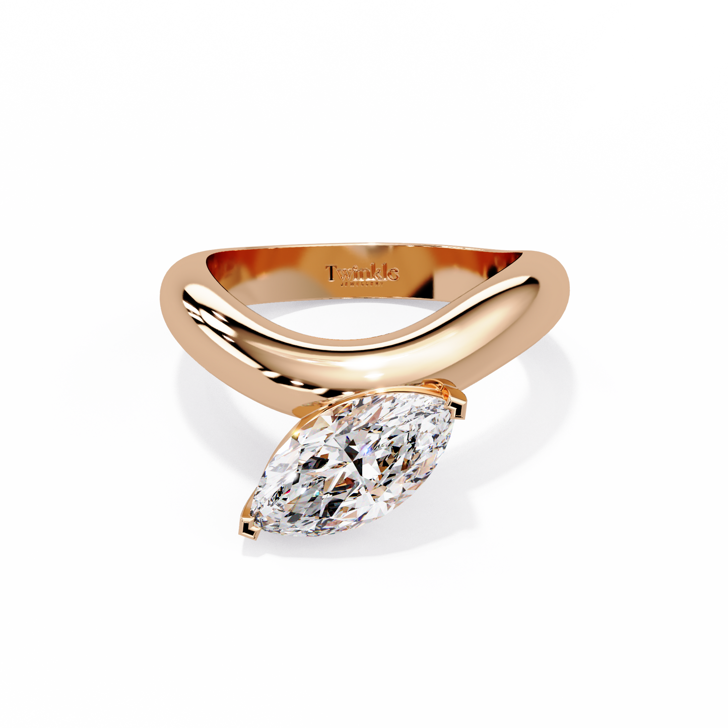 2 CT Marquise Pinky Ring