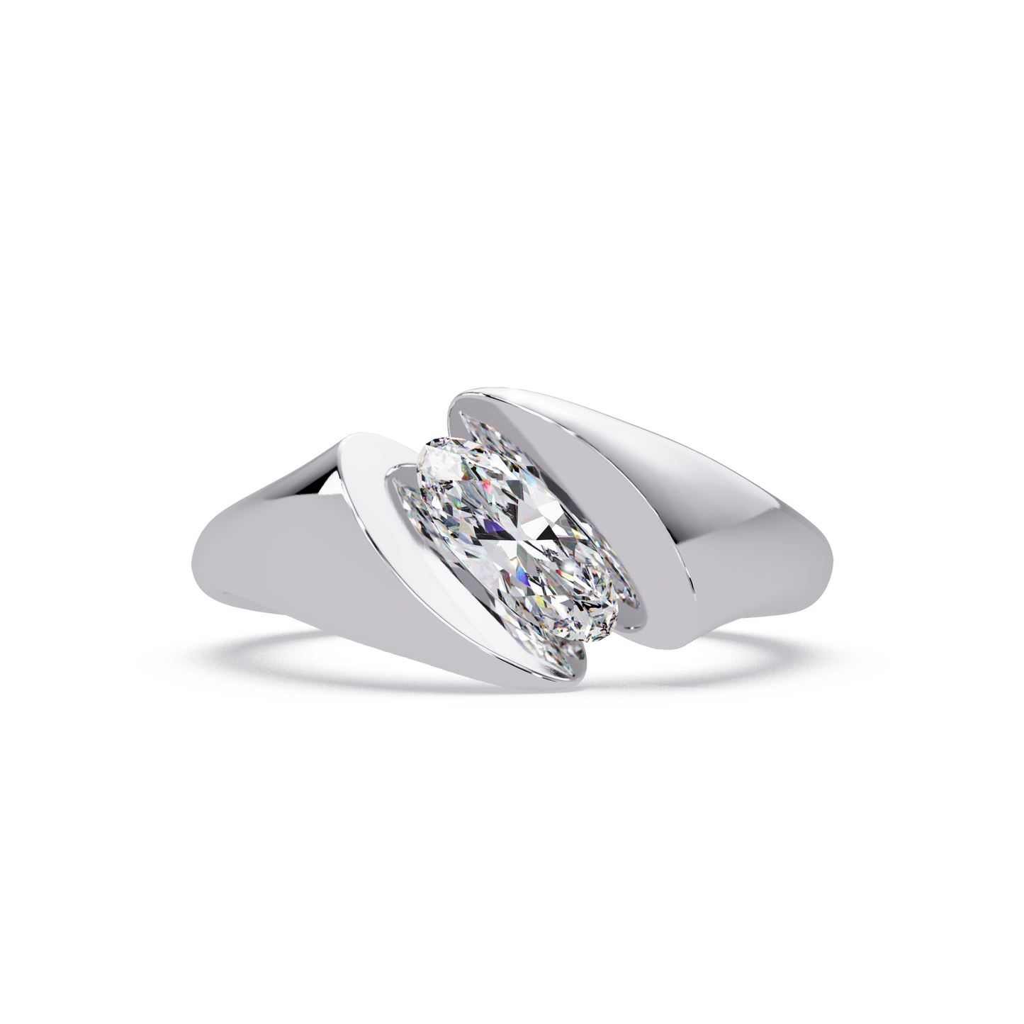 Oval 1 CT Solitaire Lab-Grown Diamond Ring