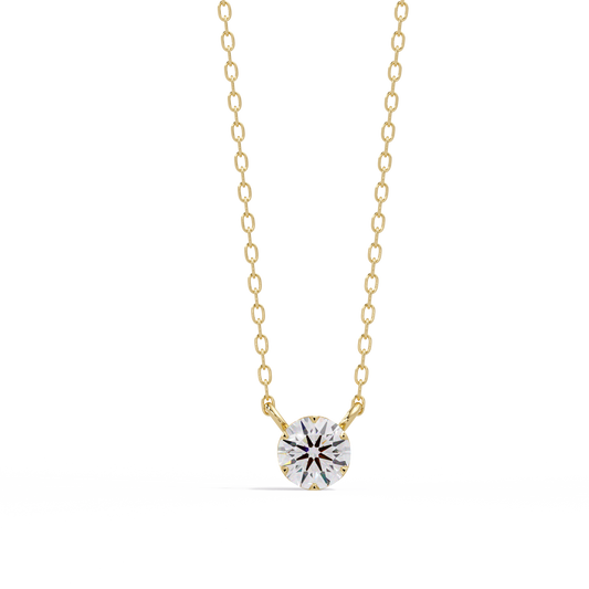 Round Solitaire Lab-Grown Diamond Necklace