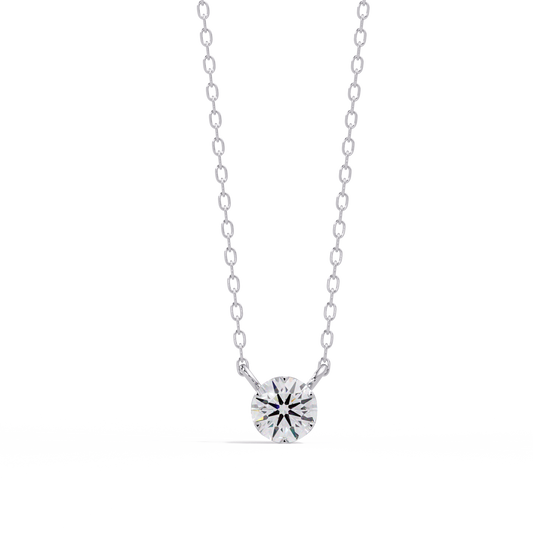Round Solitaire Lab-Grown Diamond Necklace