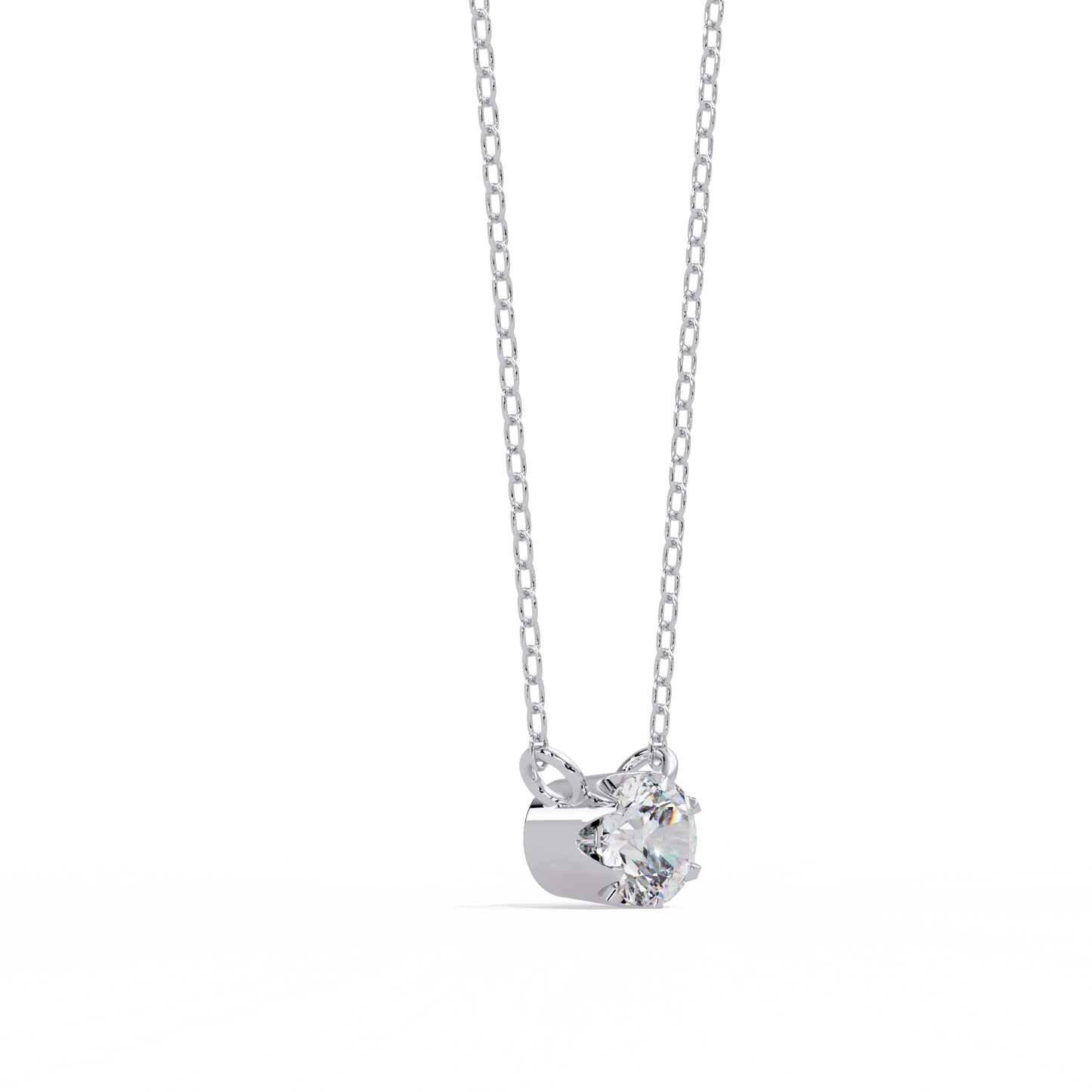 Round Solitaire Lab-Grown Diamond Necklace