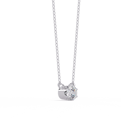Round Solitaire Lab-Grown Diamond Necklace