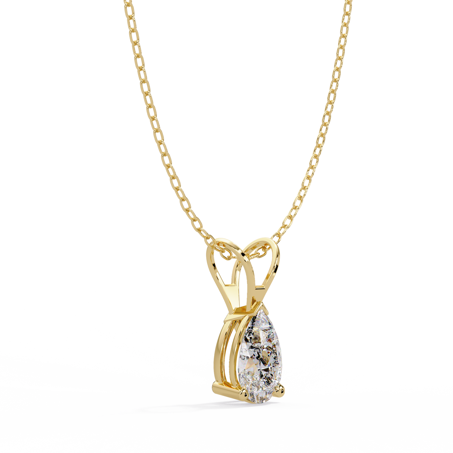 1 CT Pear Shape Lab Diamond Pendant