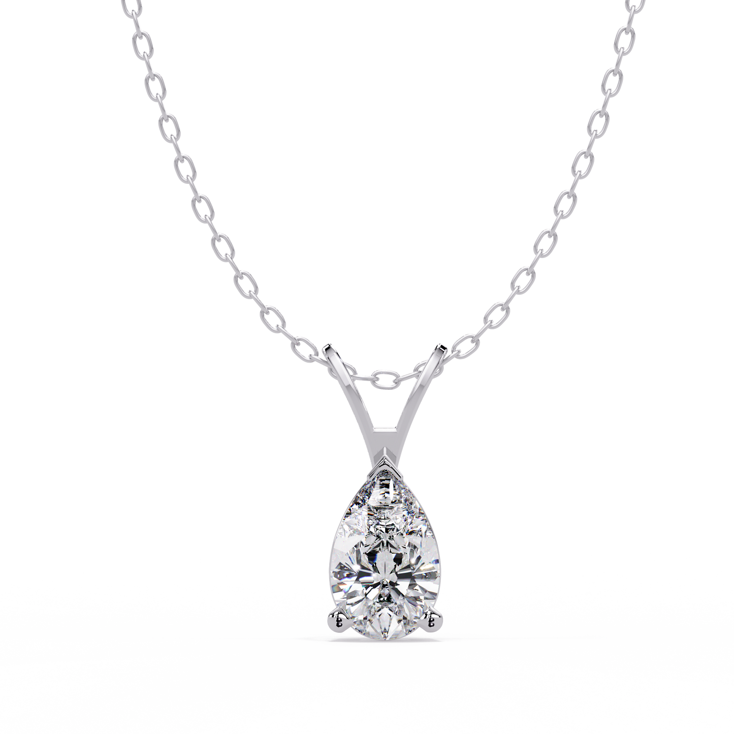 1 CT Pear Shape Lab Diamond Pendant