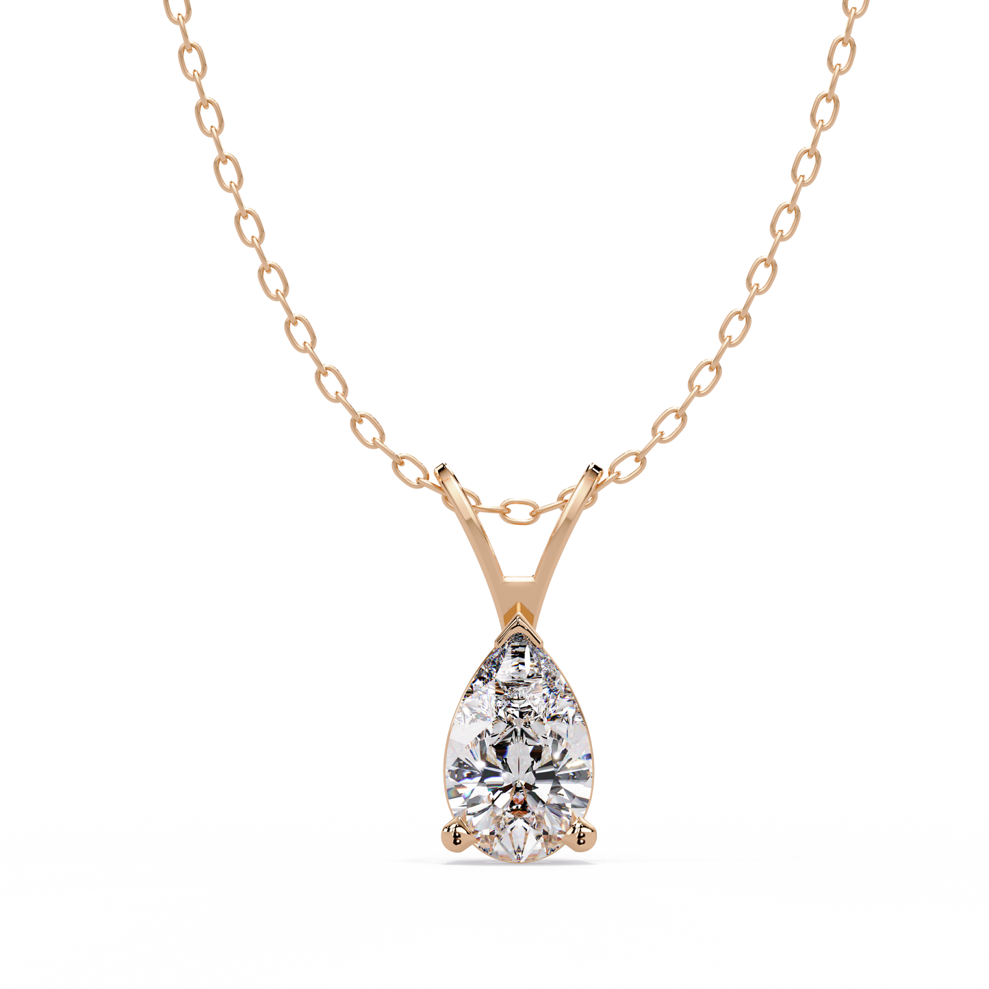 1 CT Pear Shape Lab Diamond Pendant