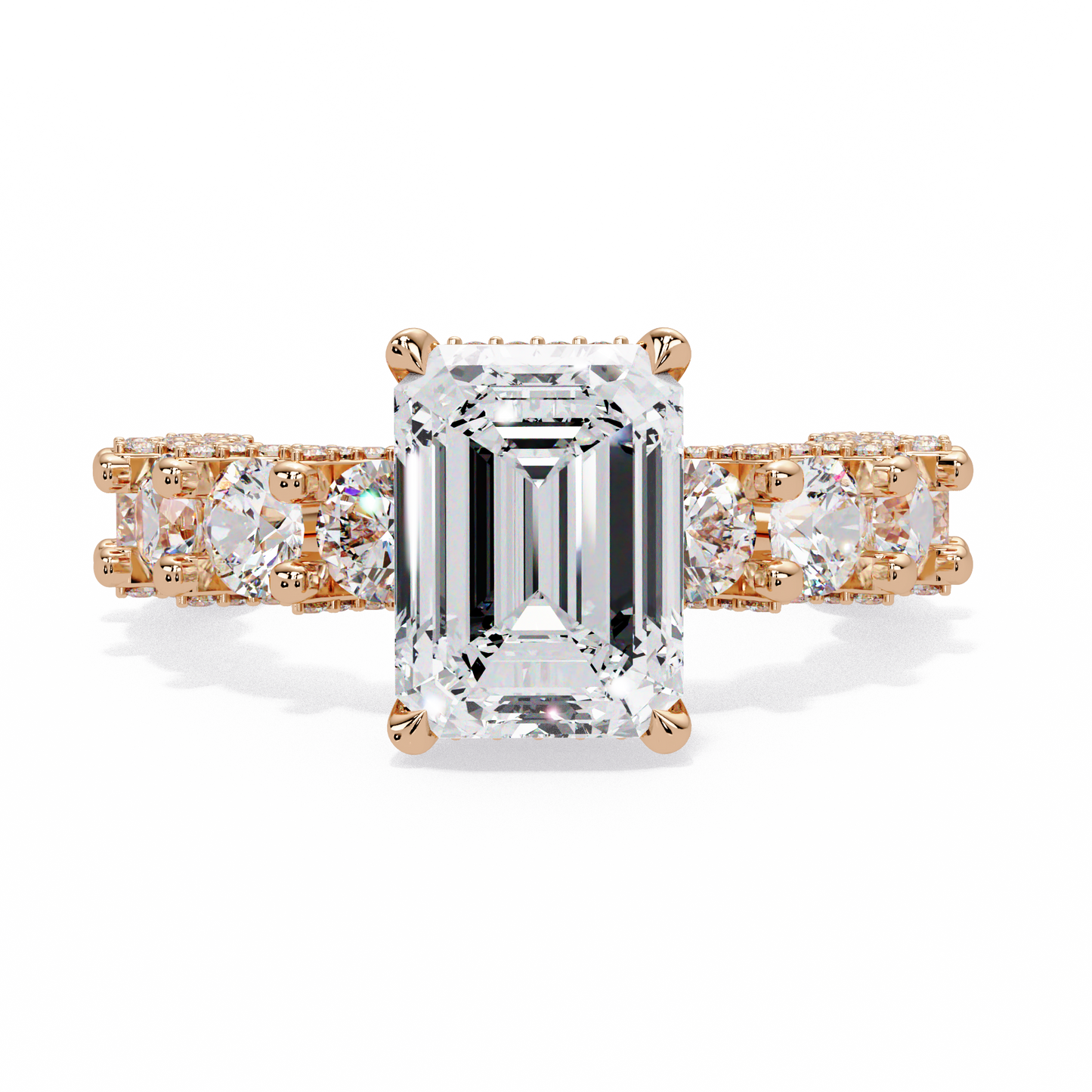 7.62 CT Emerald Shape Lab Diamond Ring