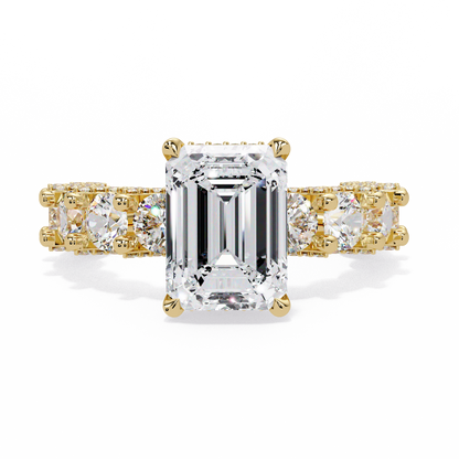 7.62 CT Emerald Shape Lab Diamond Ring