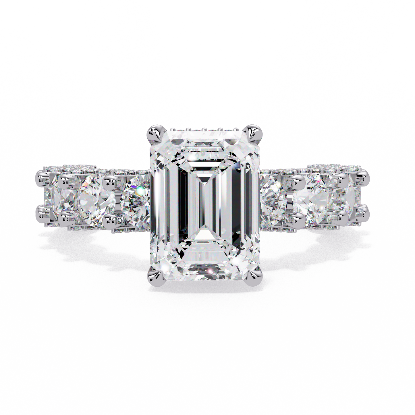 7.62 CT Emerald Shape Lab Diamond Ring