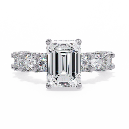 7.62 CT Emerald Shape Lab Diamond Ring
