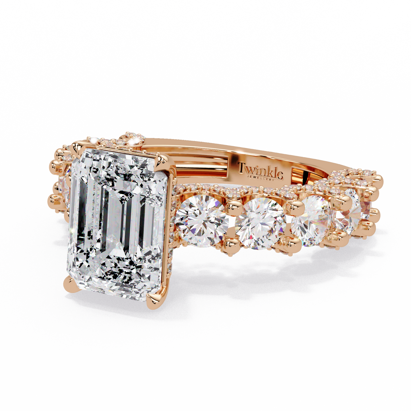 7.62 CT Emerald Shape Lab Diamond Ring