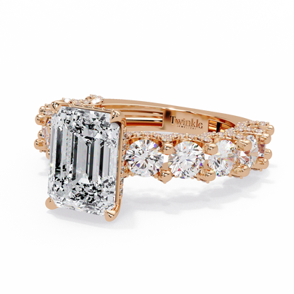7.62 CT Emerald Shape Lab Diamond Ring