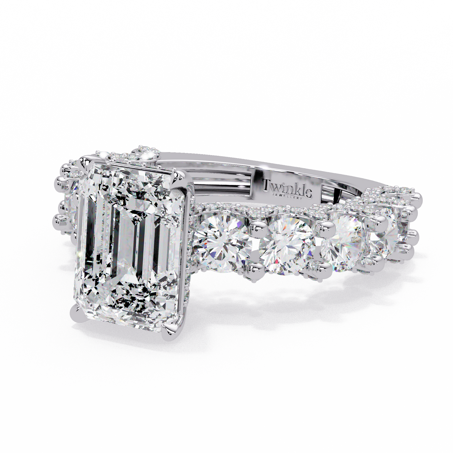 7.62 CT Emerald Shape Lab Diamond Ring