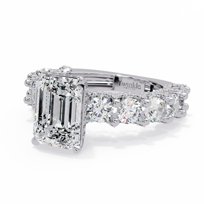 7.62 CT Emerald Shape Lab Diamond Ring