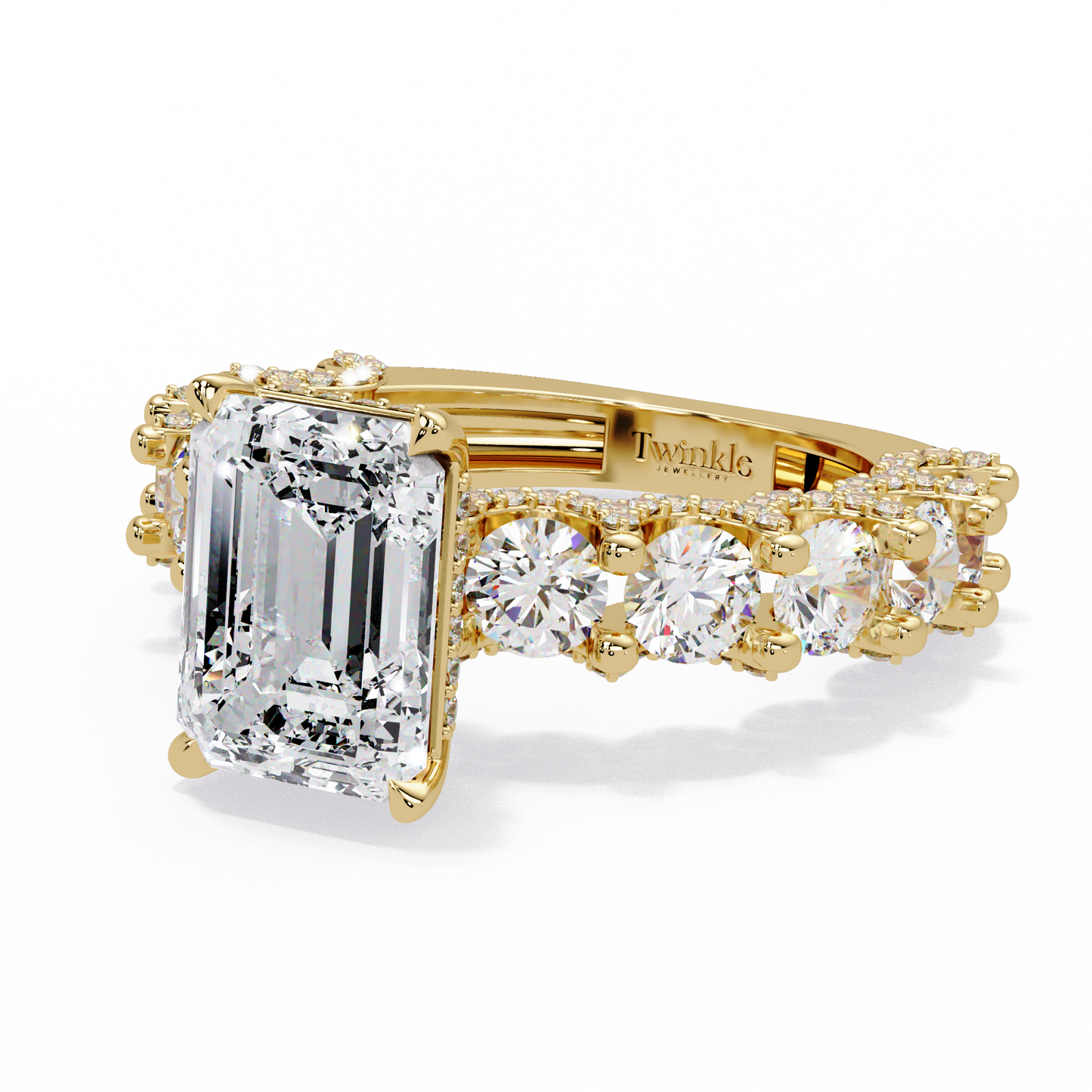 7.62 CT Emerald Shape Lab Diamond Ring