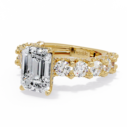 7.62 CT Emerald Shape Lab Diamond Ring