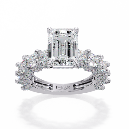 7.62 CT Emerald Shape Lab Diamond Ring