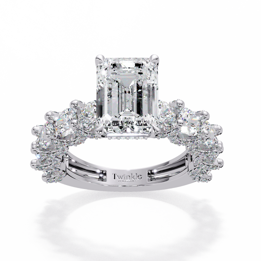 7.62 CT Emerald Shape Lab Diamond Ring