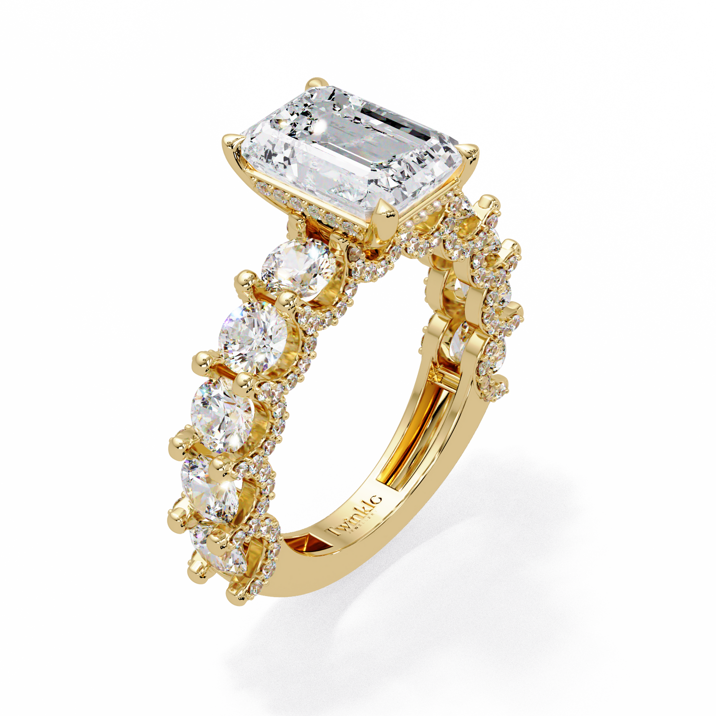 7.62 CT Emerald Shape Lab Diamond Ring