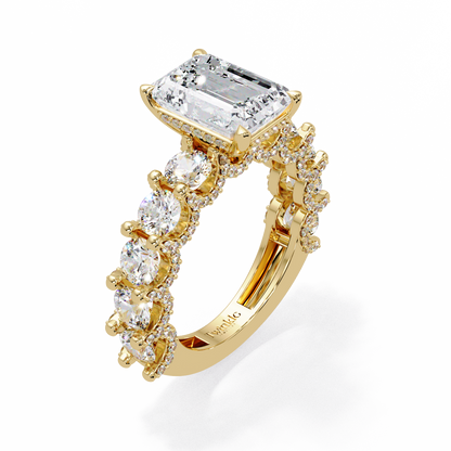 7.62 CT Emerald Shape Lab Diamond Ring