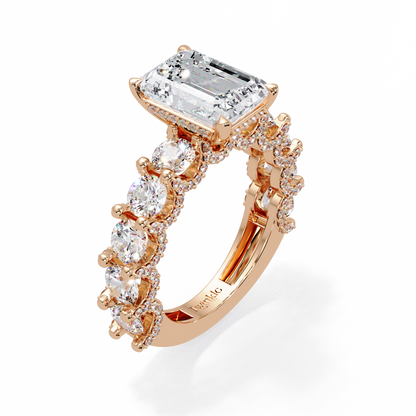 7.62 CT Emerald Shape Lab Diamond Ring