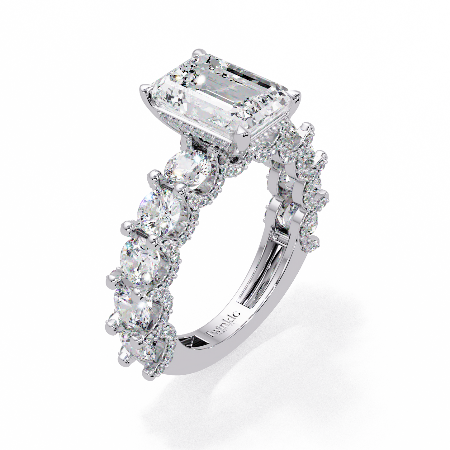 7.62 CT Emerald Shape Lab Diamond Ring