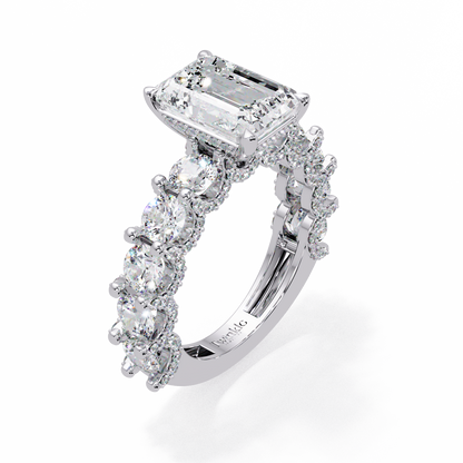7.62 CT Emerald Shape Lab Diamond Ring
