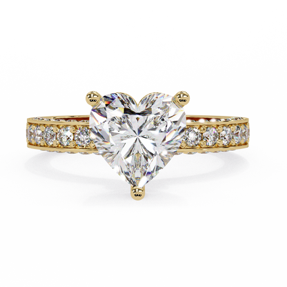 2.53 CT Heart Cut Lab Diamond Ring