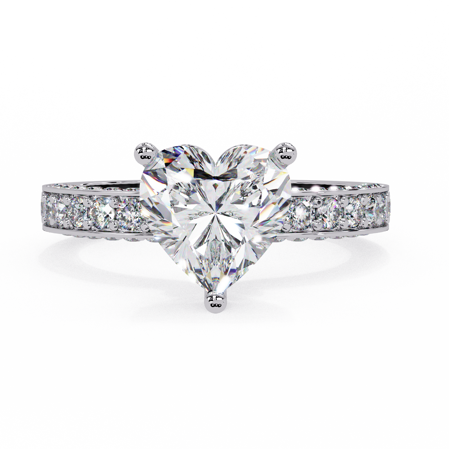 2.53 CT Heart Cut Lab Diamond Ring