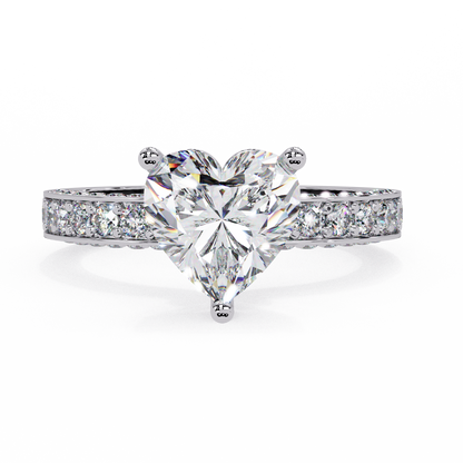 2.53 CT Heart Cut Lab Diamond Ring