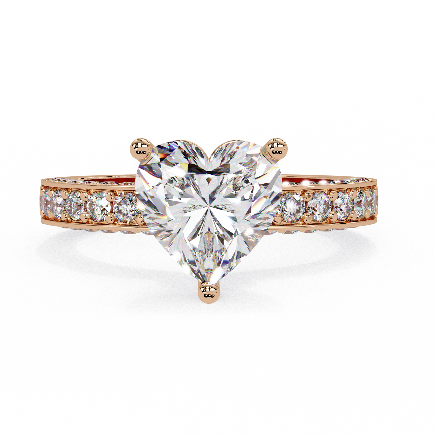 2.53 CT Heart Cut Lab Diamond Ring