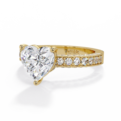 2.53 CT Heart Cut Lab Diamond Ring