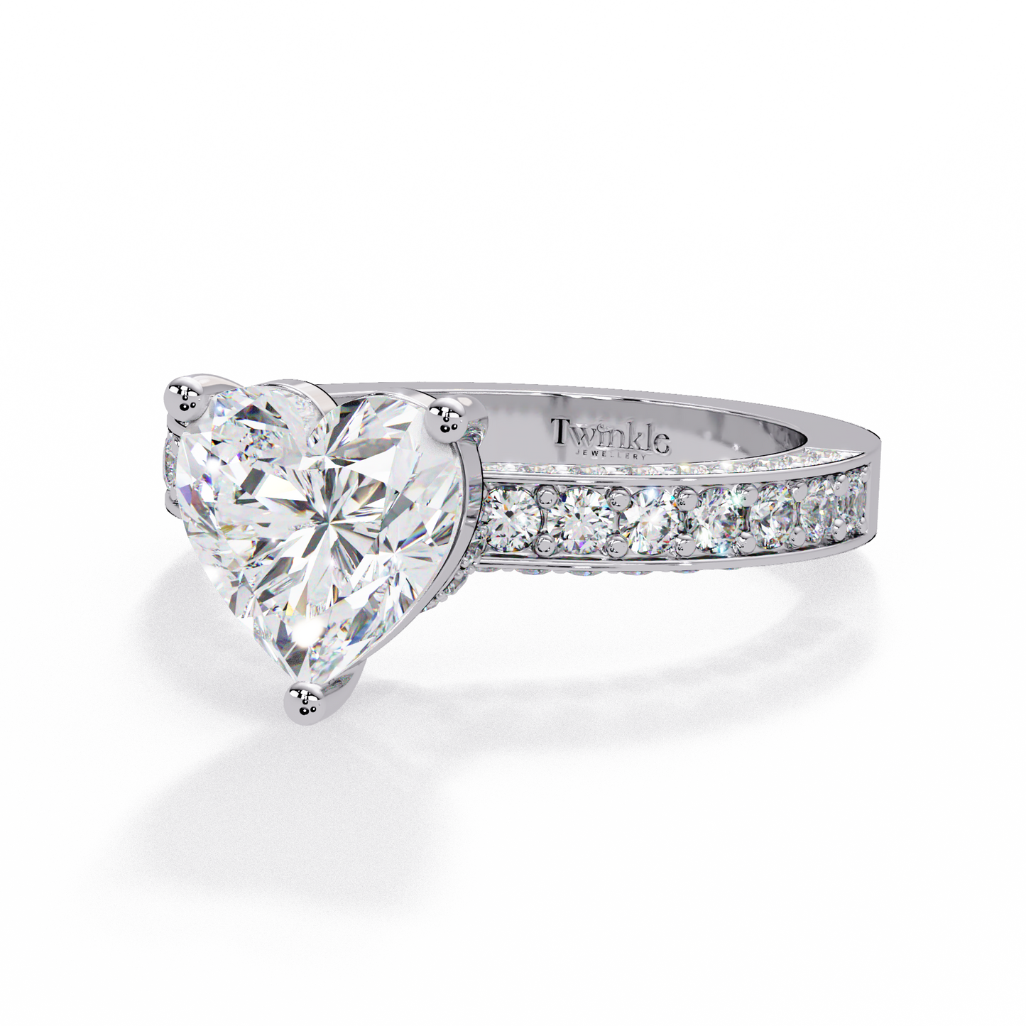 2.53 CT Heart Cut Lab Diamond Ring