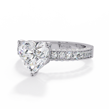2.53 CT Heart Cut Lab Diamond Ring