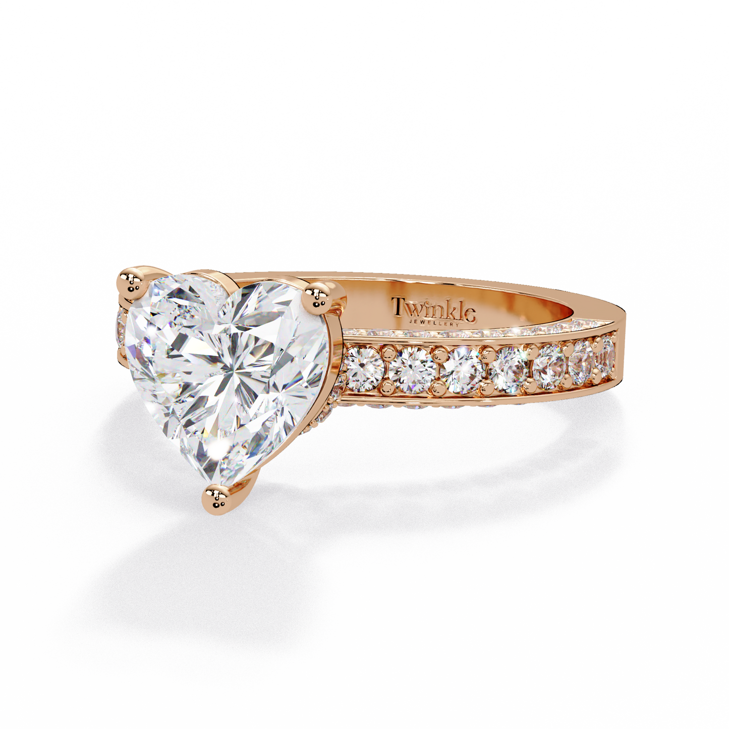 2.53 CT Heart Cut Lab Diamond Ring