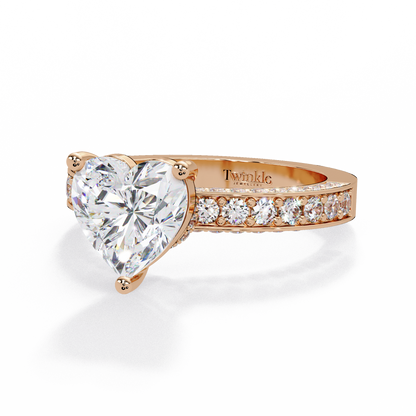 2.53 CT Heart Cut Lab Diamond Ring