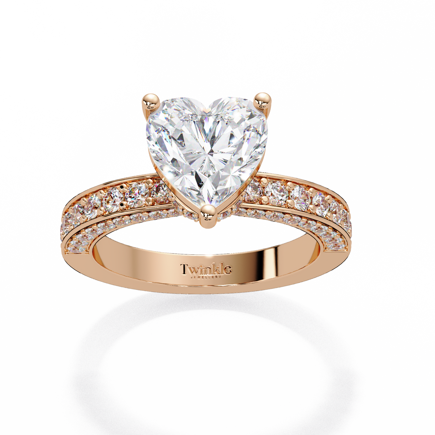 2.53 CT Heart Cut Lab Diamond Ring