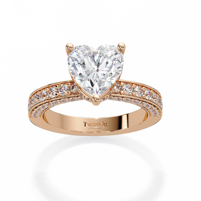 2.53 CT Heart Cut Lab Diamond Ring