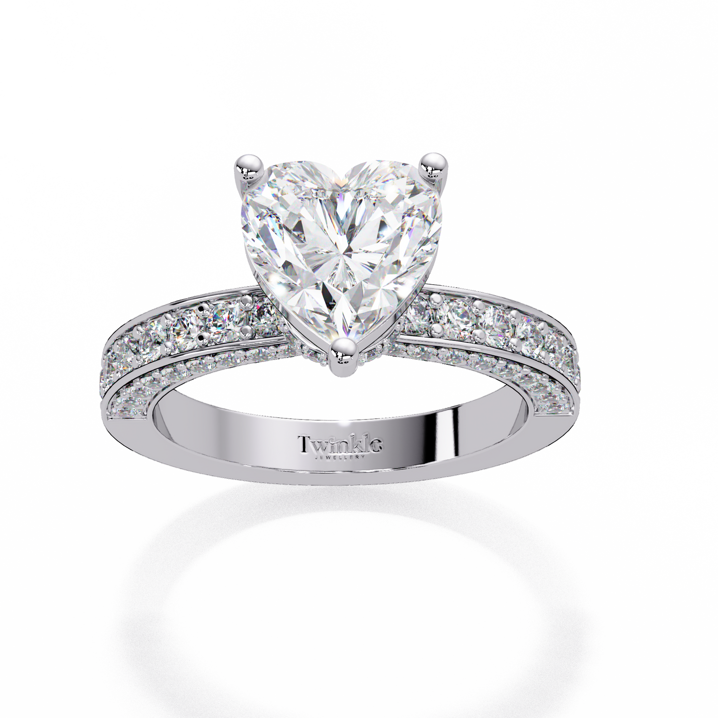 2.53 CT Heart Cut Lab Diamond Ring