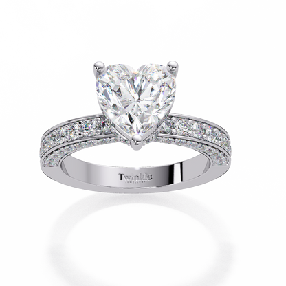 2.53 CT Heart Cut Lab Diamond Ring