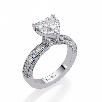 2.53 CT Heart Cut Lab Diamond Ring