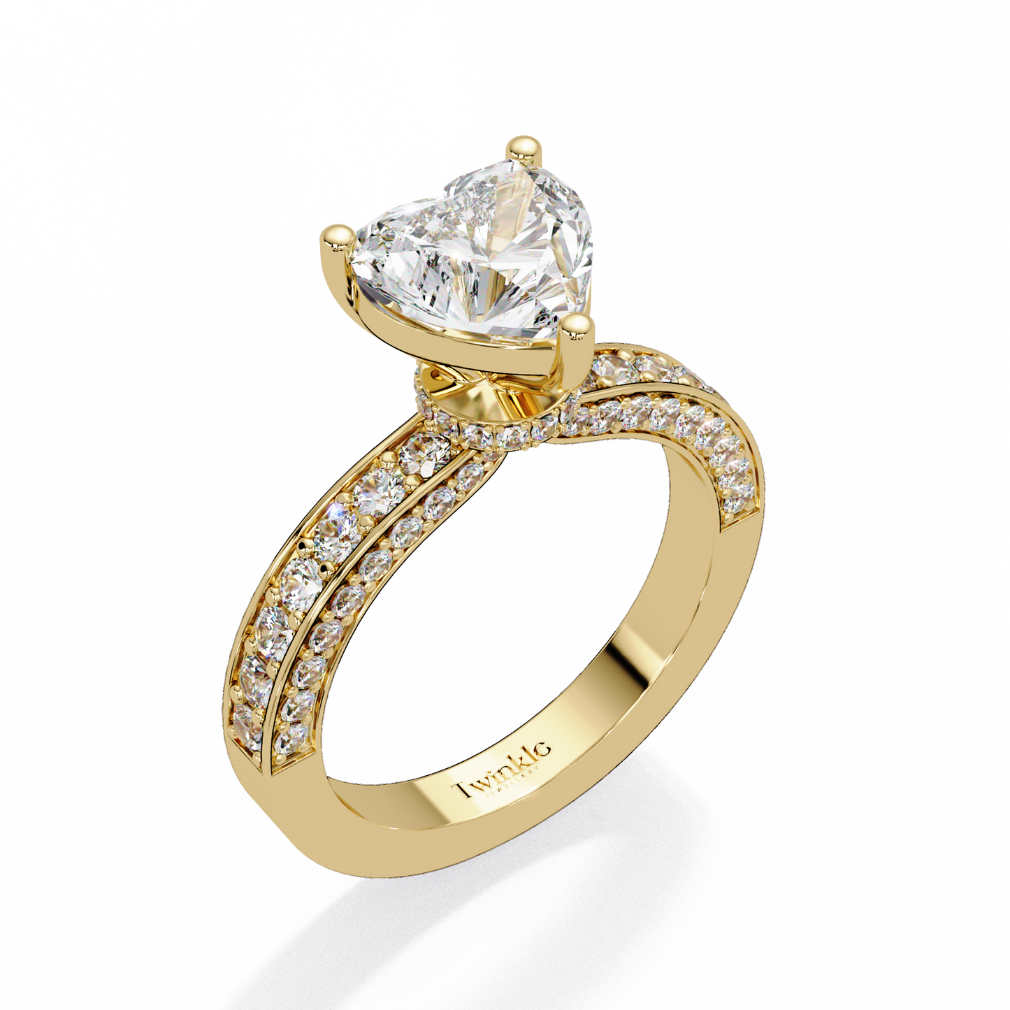 2.53 CT Heart Cut Lab Diamond Ring