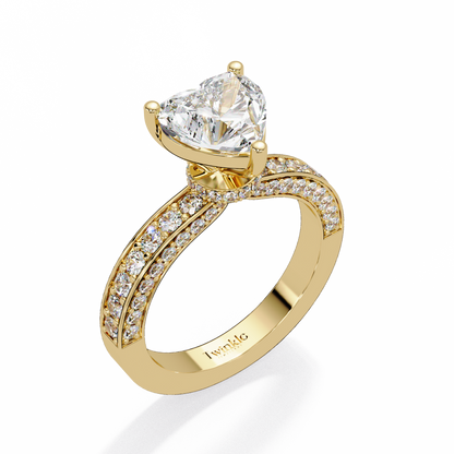 2.53 CT Heart Cut Lab Diamond Ring