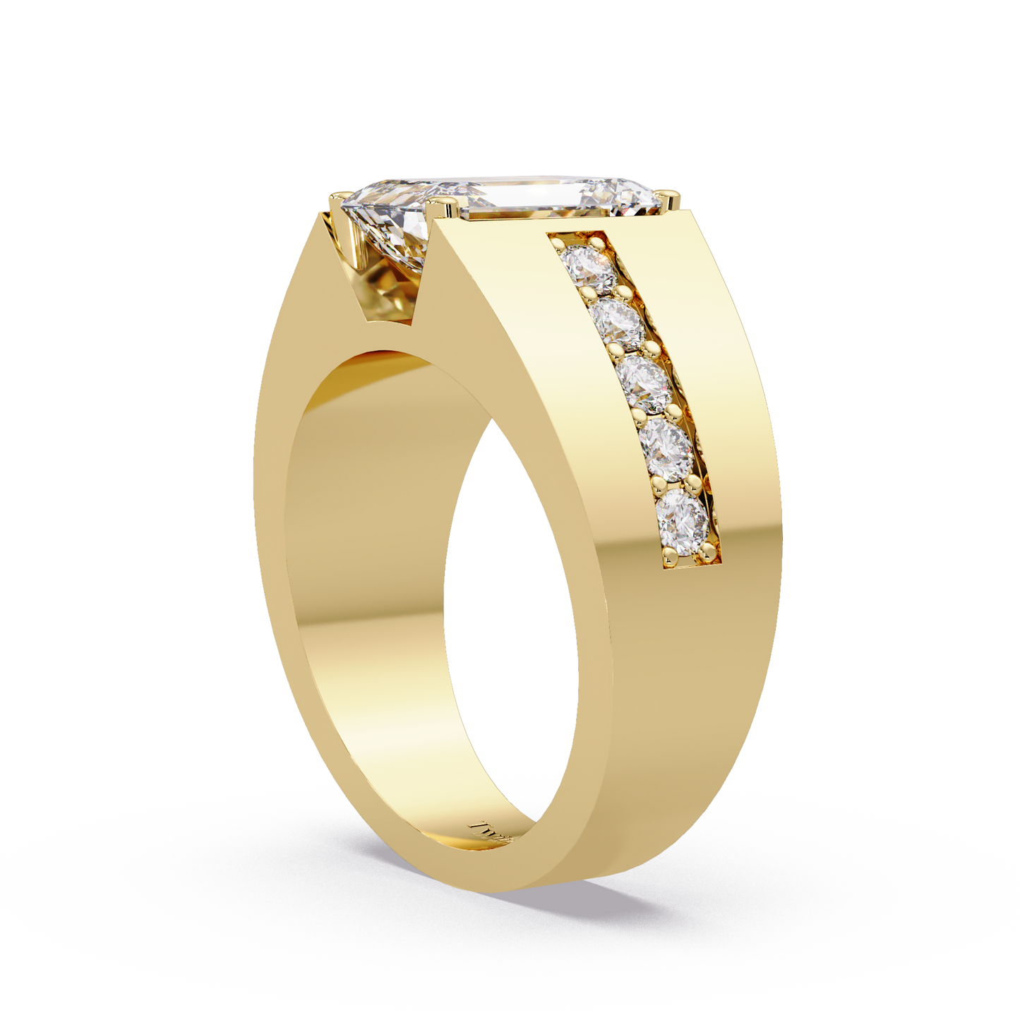 6 CT Emerald Cut Lab Diamond Men's Ring