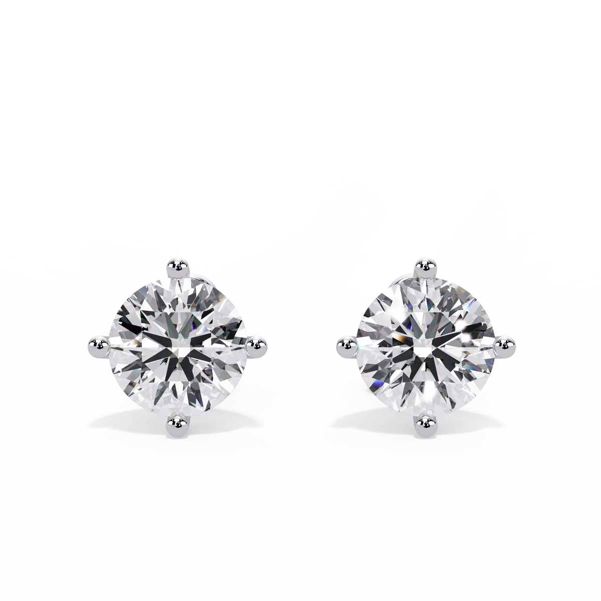 10 CT Round Lab Diamond Stud Earrings