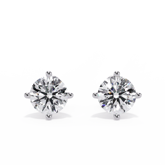 10 CT Round Lab Diamond Stud Earrings