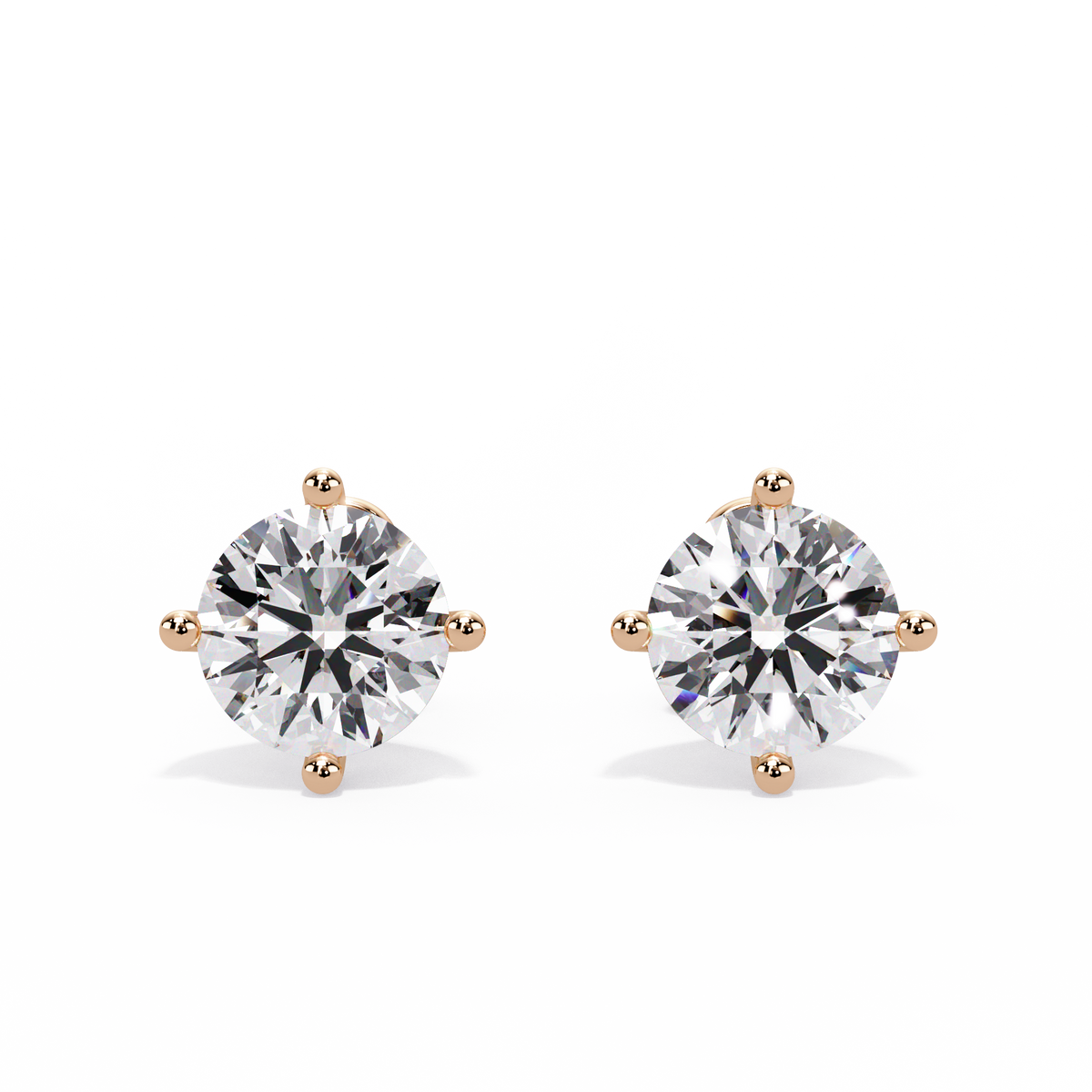 10 CT Round Lab Diamond Stud Earrings