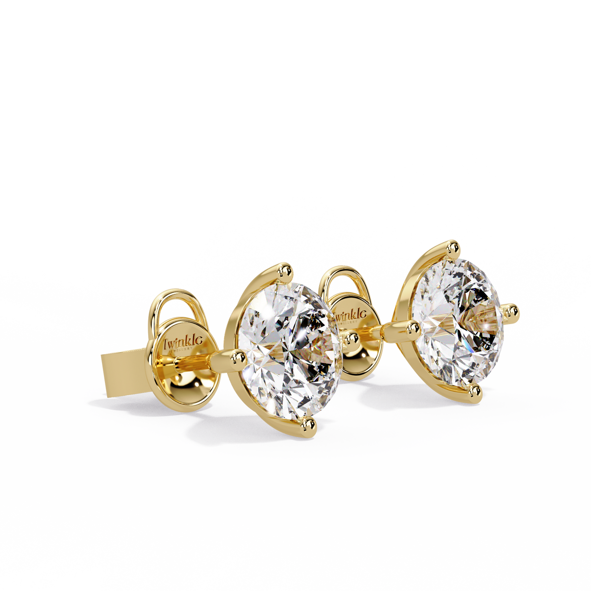 10 CT Round Lab Diamond Stud Earrings