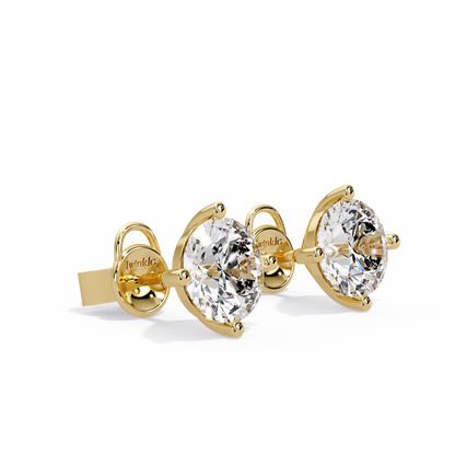 10 CT Round Lab Diamond Stud Earrings